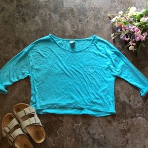 PINK cropped mid length t-shirt